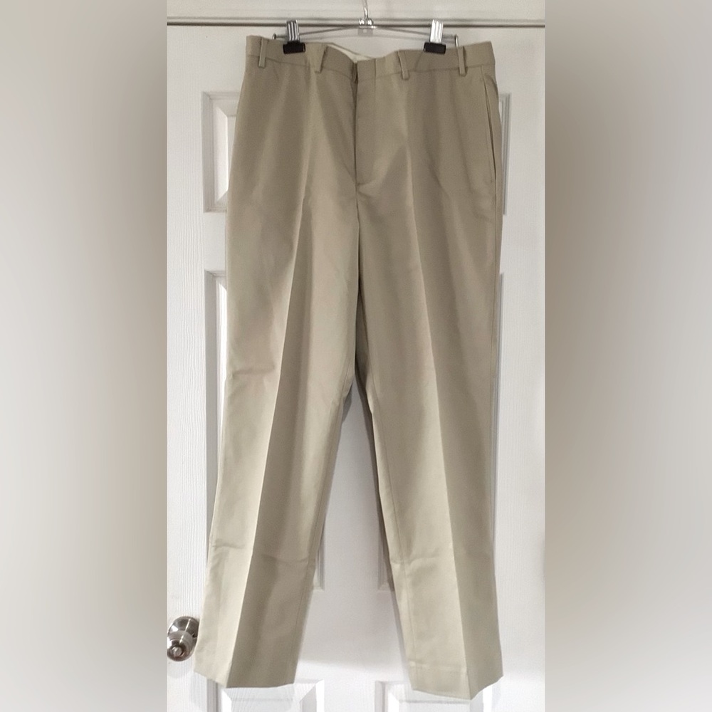 LL BEAN CHINOS/KHAKI PANTS, WAIST 37, EUC